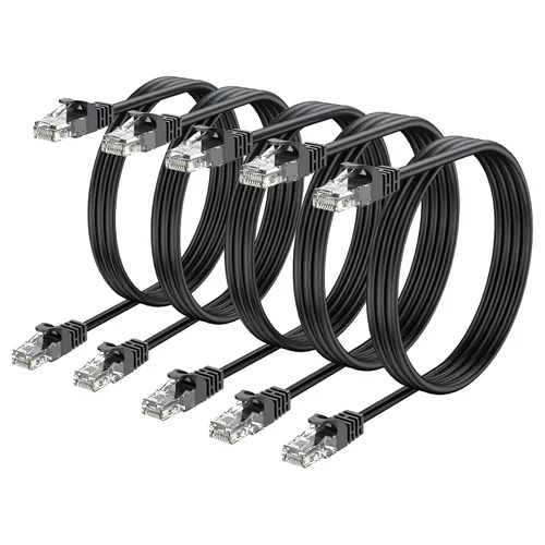 Miniatura 14 de Cable Ethernet Cat6 de 1 pie, paquete de 2 cables de conexión cortos de 1 pie (cable Cat 6, cable RJ45 de Internet, cable de red) 10 Gbps