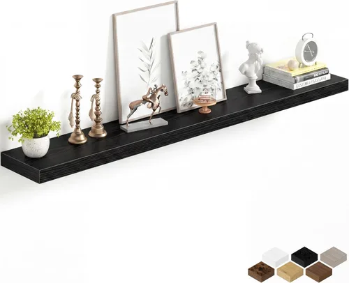 Miniatura 30 de Fun Memories Estantes flotantes de 16 pulgadas para pared, estantes de 8 pulgadas de profundidad para baño, dormitorio, cocina, montaje en pared