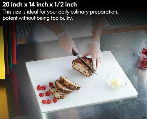 Miniatura 2 de CURTA Paquete de 2 tablas de cortar verdes para cocina, 20 x 14 x 0.5 pulgadas, tabla de cortar comercial de plástico codificado con superficie