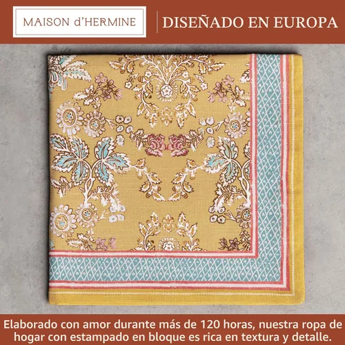 Miniatura 2 de Maison d' Hermine Marquise - Juego de 4 servilletas 100% algodón suave y cómodo perfectas para cenas familiares, bodas, fiestas de cóctel, cocina