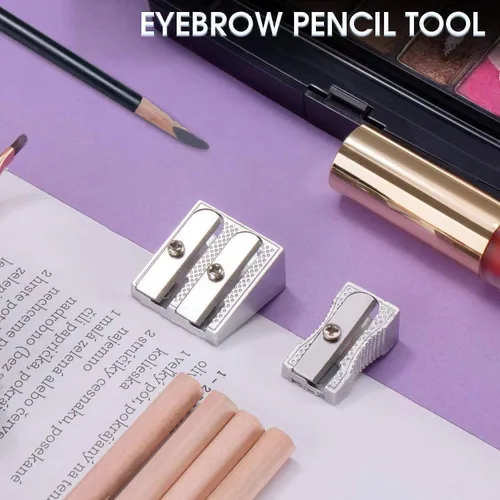 Miniatura 3 de Sacapuntas de metal, 4 sacapuntas manuales de doble agujero para lápices de grafito de colores, sacapuntas de crayón, oficina en casa y escuela