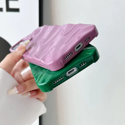 Miniatura 6 de Caseative Funda para iPhone 11, funda suave con forma de onda rizada con patrón de ondulación de agua (negro) Water Ripple Pattern Curly Wave