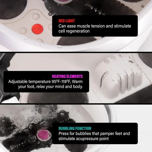 Miniatura 4 de Masajeador de pies de lujo todo en uno para spa - Masajeador motorizado y calefactable - Disfruta del mismo spa para pies en casa con calor, chorros