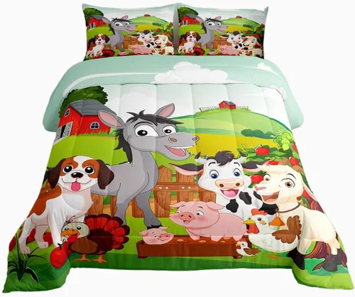 Miniatura 27 de Feelyou - Juego de funda de edredón para niños, castillo rosa, tamaño individual, lindo juego de edredón con moño, juego de cama para niños y niñas