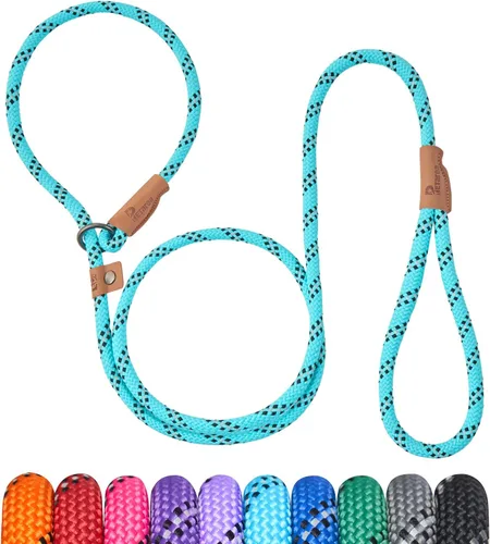 Miniatura 19 de Correa deslizante de 5 pies para perro, correa de cuerda resistente para perros pequeños, medianos y grandes, correa de entrenamiento sin tirones