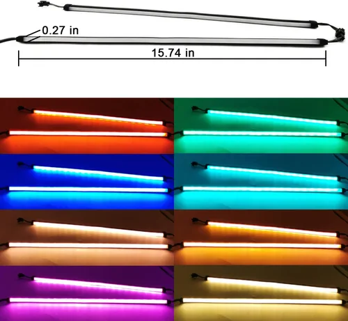 Miniatura 2 de airgoo NEON - Tira LED RGB para PC, tubo de goma de silicona difusa de 15.75 x 0.55 x 0.28 pulgadas, para cabezal RGB de 12 V de 4 pines, viene