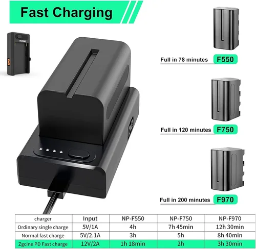Miniatura 2 de Portkeys PT6 + NP-F750 - Kit de cargador Zgcine, pantalla táctil DCI-P3 IPS de 5.2 pulgadas, monitor de campo DCI-P3 IPS DSLR en cámara, entrada