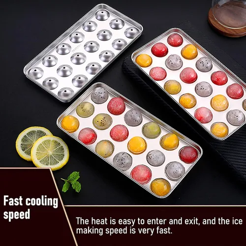 Miniatura 4 de Bandeja de acero inoxidable 304, herramienta de fabricación de hielo duradera con tapa para el hogar, cocina de verano, fiesta, campamento