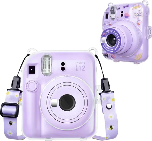 Miniatura 14 de Funda rígida transparente mejorada con adhesivo de bricolaje para cámara instantánea Fujifilm Instax Mini 12, funda transparente Instax Mini 12