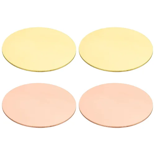 PATIKIL Hojas de cobre de latón, placa redonda de cobre de latón de 1.97 x 0.04 pulgadas, disco de cobre de latón puro para manualidades,
