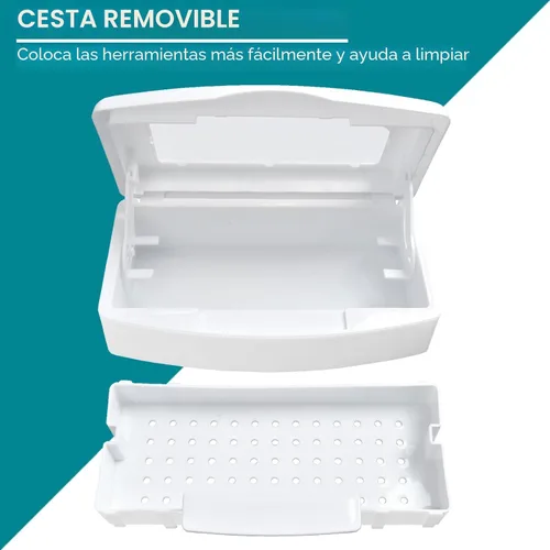 Miniatura 2 de Caja esterilizadora de herramientas de uñas, bandeja de esterilización de plástico para pinzas, extensiones de pestañas, implemento de uñas