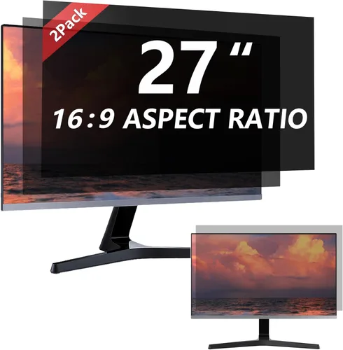 Miniatura 13 de Paquete de 2 pantallas magnéticas colgantes de privacidad para computadora de 27 pulgadas para monitor de pantalla ancha de 16:9, pantalla