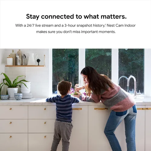 Miniatura 6 de Google Nest Cam Indoor A0005 (1ª generación) - Cámara con cable de 1080p solo - Unidad de repuesto - Embalaje a granel - Funciona con la aplicación