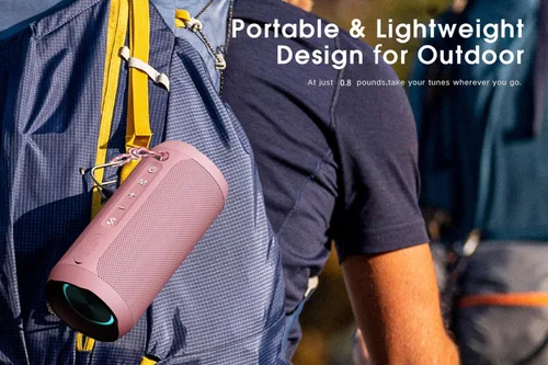 Miniatura 7 de EDUPLINK - Altavoz Bluetooth IPX7 impermeable, altavoz inalámbrico con graves, 20 horas de reproducción, emparejamiento estéreo TWS, altavoces