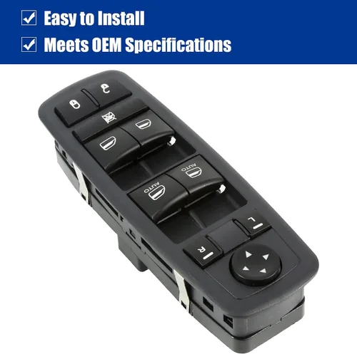 Miniatura 7 de MOJTBE Interruptor de ventana eléctrica principal del lado del conductor delantero izquierdo de repuesto para Dodge Ram 1500 2500 3500 Pickup Crew