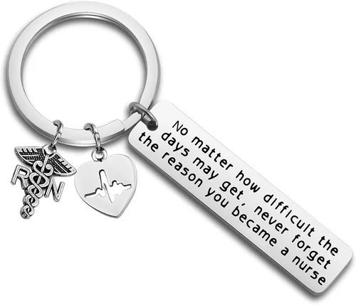 FUSTMW Regalo para enfermera, llavero de enfermería, regalo de graduación, joyería médica, regalo inspirador para enfermeras