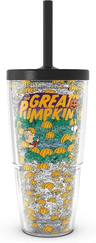 Miniatura 13 de Tervis Vaso aislado de doble pared Peanuts Great Pumpkin hecho en Estados Unidos mantiene las bebidas frías y calientes, 16 onzas, taza, clásico