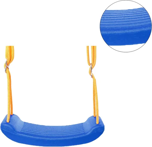 Miniatura 3 de Asiento de columpio para niños, ligero, juego de columpios para exteriores con cuerdas, cómoda silla columpio para niños, para uso en el patio Azul