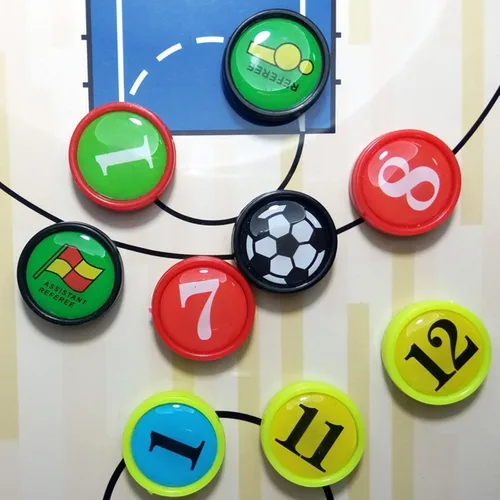 Miniatura 5 de RoseFlower Imanes de números de jugador de fútbol de fútbol de 0.62 pulgadas (0.6 in de diámetro), repuesto numerado para tablas de entrenamiento