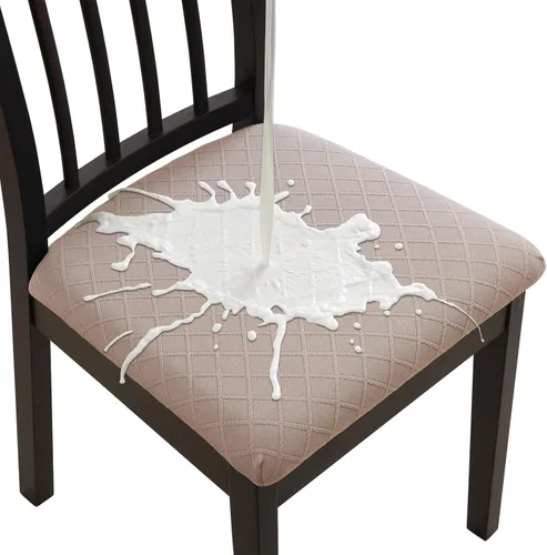 Miniatura 12 de Fuloon Fundas Elásticas para Cojines de Asiento 6 Piezas, Fundas Lavables para Asientos de Sillas, Fundas para Sillas de Comedor para Hotel