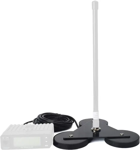 Miniatura 6 de Base de montaje de antena magnética SO239 resistente con imanes triples, con cable RG-58 de 16.4 ft (16.4 pies) PL-259 enchufe, para antena de radio