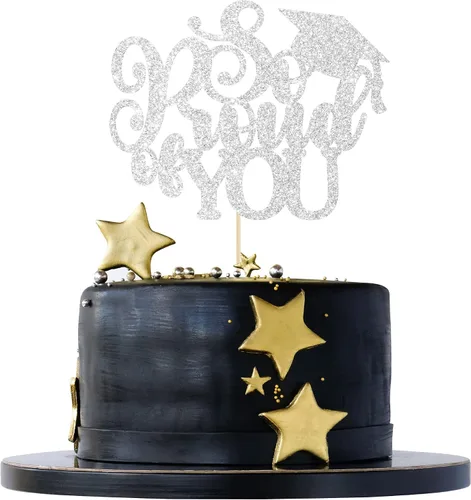 Miniatura 30 de 1 pieza de decoración de pastel de graduación 2023 con purpurina de felicitaciones 2023 para pastel de graduación 2023 temática de graduación
