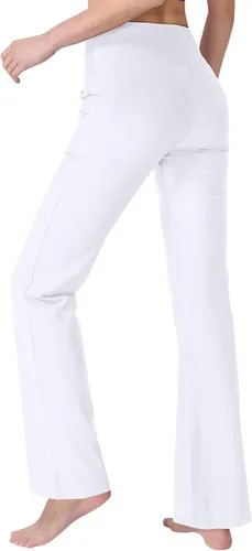 Miniatura 4 de Zeronic Pantalones de yoga con corte de bota para mujer con bolsillos, cintura alta, pantalones de entrenamiento para correr, control de abdomen