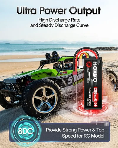 Miniatura 5 de HOOVO 3S Lipo Batería 11.1V 80C 5200mAh RC Batería Caso Duro con T Plug para RC Coches RC Camión Helicóptero Avión