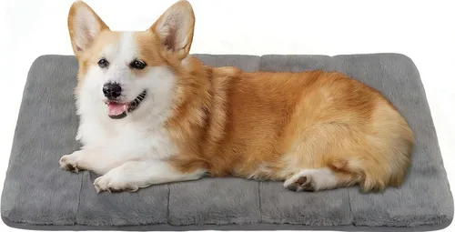 Miniatura 13 de Tapete para jaula para perros de tamaño XL, cama de espuma viscoelástica de 41 x 27 pulgadas, lavable y antideslizante, tapete ultrasuave para Oscuro