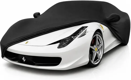 Ferrari 458 Italia / 488 GTB / F8 Tributo Ultraguard Funda de satén elástica para interiores - El mejor ajuste personalizado (negro)