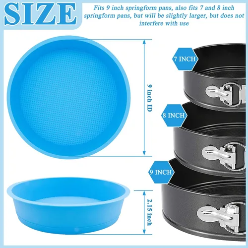 Miniatura 2 de Protector de silicona para tartas de queso de 9 pulgadas, protector de molde desmontable antiadherente sin BPA para tartas de queso, evita que