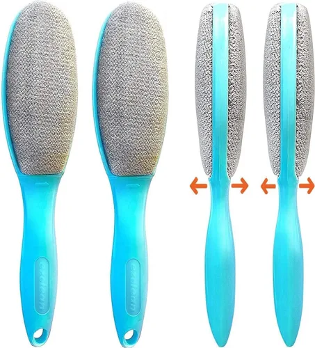 ezclean - Paquete de 2 cepillos de pelusa para ropa, sofá, muebles, reutilizable y cepillo removedor de pelo de mascotas de doble cara, limpiador