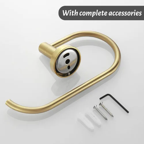 Miniatura 8 de Toallero de papel higiénico dorado, soporte para rollo de papel higiénico dorado cepillado, soporte para toallas de mano, accesorios de baño