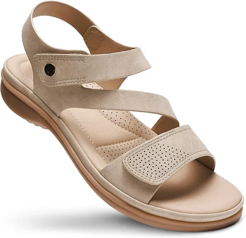 Miniatura 8 de Littleplum - Sandalias para mujer con soporte de arco - Sandalias planas cómodas para mujer, zapatos ortopédicos ajustables transpirables