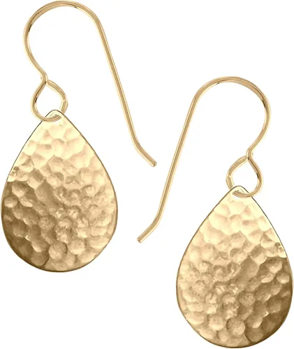 Miniatura 11 de Aretes colgantes grandes con disco circular martillado en plata, oro u oro rosa