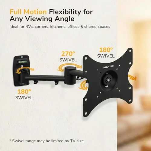 Miniatura 8 de Mount-It! Soporte de pared para televisor LCD con movimiento e inclinación completos Negro