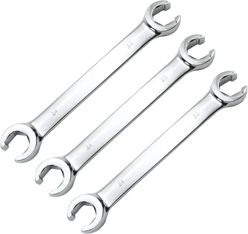 Miniatura 34 de Utoolmart Llave de tuerca de destello, 0.945 in x 1.063 in, doble extremo abierto, acero de alto carbono chapado en cromo espejo, para mantenimiento