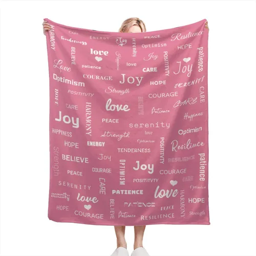 Miniatura 37 de Manta curativa, manta de regalo para mujeres y hombres, cálido regalo inspirador, manta de forro polar suave con energía positiva, comodidad, amor