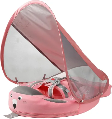 Miniatura 11 de Mambobaby Flotador con dosel, flotador para bebé, flotador de piscina para bebé, flotador sólido mejorado para nadar que añade cola nunca se voltea