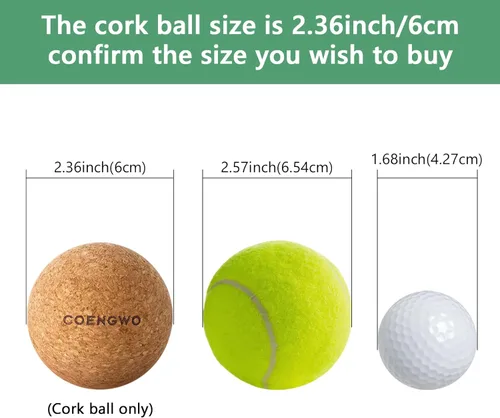 Miniatura 2 de COENGWO Bola de lacrosse de corcho, bola de terapia de tensión muscular de tejido profundo para terapia de punto de activación, dolor muscular