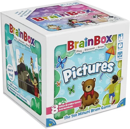 Miniatura 12 de BrainBox - Juego de cartas de animales – Memoria y observación, 55 tarjetas de escenas detalladas, trivia familiar para niños y adultos, a partir