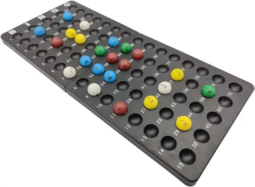 Miniatura 4 de Yuanhe Juego de bingo de lujo, jaula de metal de 6 pulgadas con tablero de llamadas, 5 tarjetas deslizantes de obturador, 75 bolas