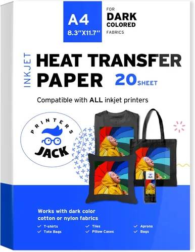 Miniatura 12 de Printers Jack - Papel termotransferible para tela oscura y clara, paquete de 10 hojas para tela oscura + 10 hojas para tela clara, papel