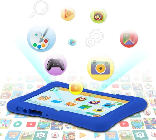 Miniatura 3 de PRITOM Tablet de 7 pulgadas para niños con funda, tableta Android 13, 32 GB ROM, WiFi, Bluetooth, cámara dual, educación, juegos, control parental