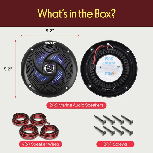 Miniatura 8 de Pyle Altavoces Marinos Impermeables Certificados - 4'' de 2 Vías para Vehículos Todo Terreno y Sistema de Sonido Estéreo de Audio Exterior