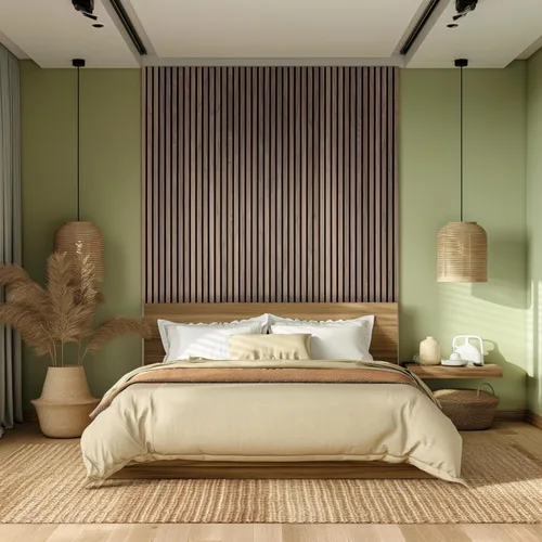 Miniatura 2 de MSI Paquete de 4 paneles de pared de listones de madera acústica para decoración de interiores, paneles de madera estriada 3D que absorben el sonido