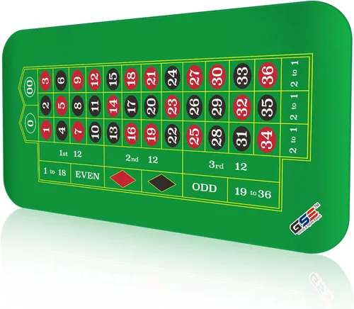 GSE Games & Sports Expert Alfombrilla de diseño de ruleta de casino con bolsa de transporte, tapete de goma antideslizante para fiestas de Estera de