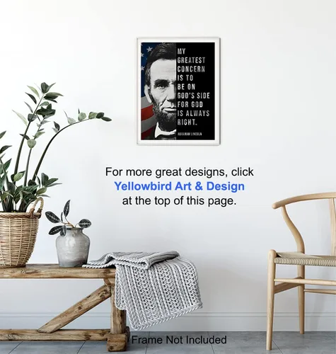 Miniatura 6 de Abe Lincoln - Póster de Abraham Lincoln, 8 x 10 pulgadas, decoración de pared con bandera estadounidense, decoración patriótica, decoración