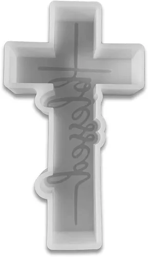 Miniatura 2 de Molde de silicona Freshie de coche en forma de cruz para hacer cuentas de aroma de jabón Freshie de coche, colgante, vela, resina (A)