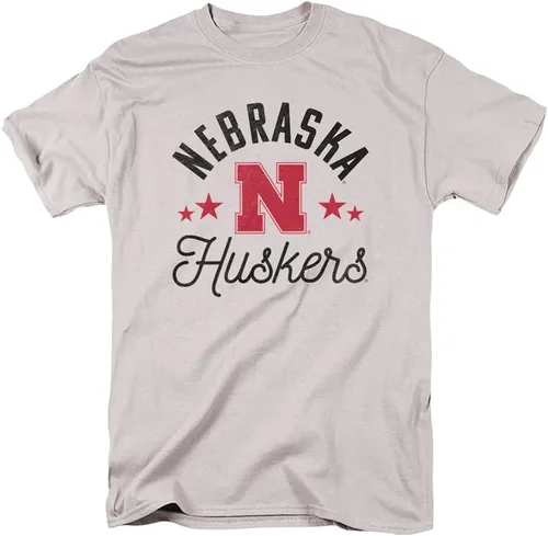 Miniatura 6 de University of Nebraska Camiseta unisex oficial de Huskers para adultos Gris Carbón jaspeado